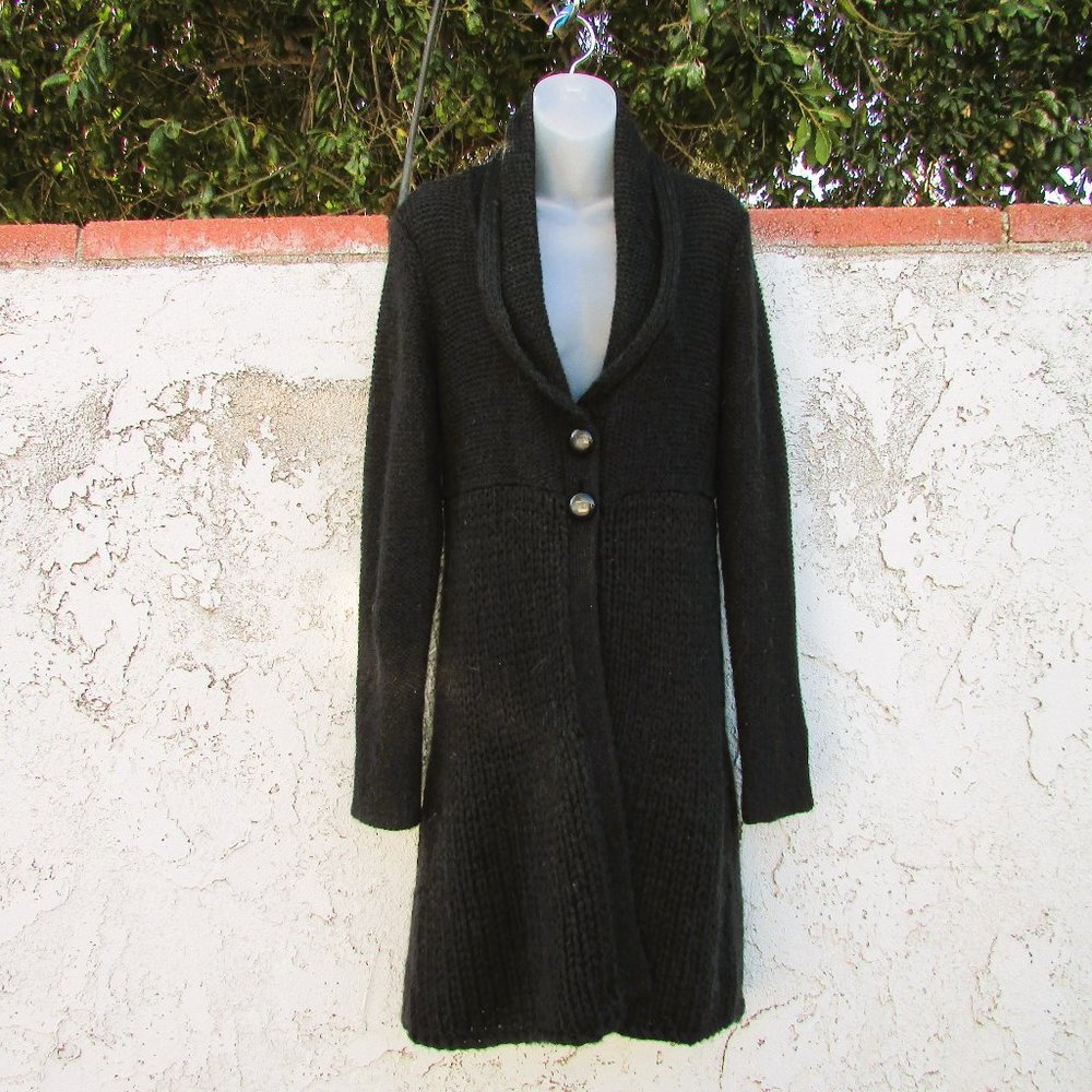 Studio M black long sweater coatdigan M